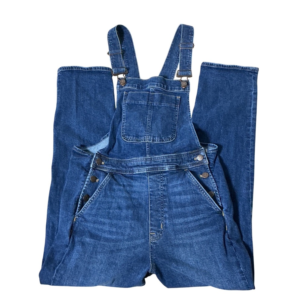 J.Crew ReImagined Cotton Denim Overalls Womens XS Indigo Blue Straight Leg L5444